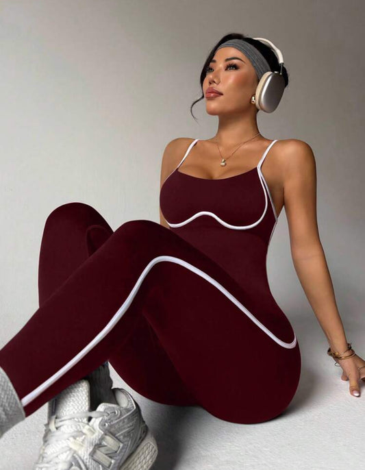 ‘Enterizo Push Up, con tirantes, Sin costuras, Líneas blancas