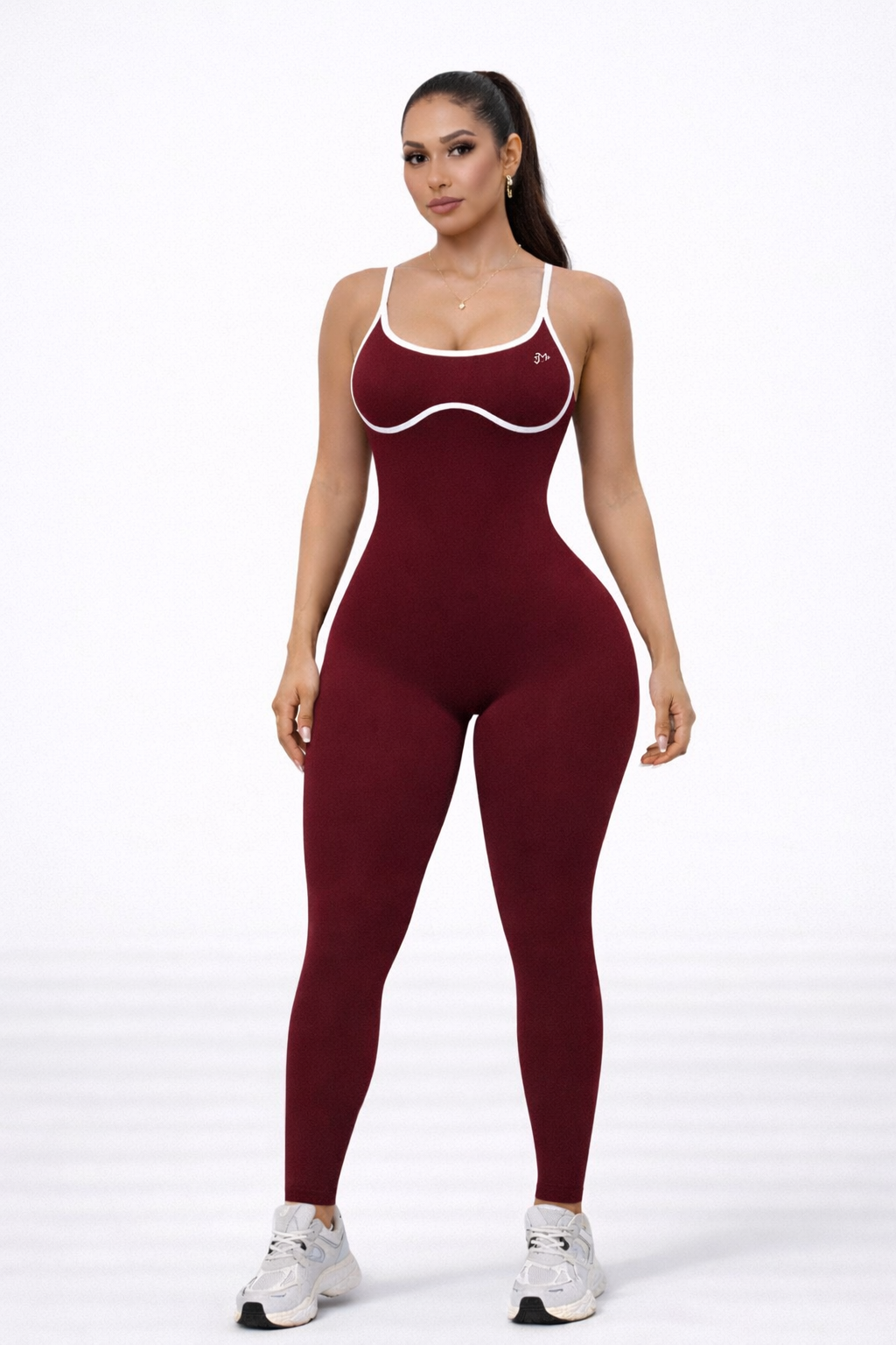 ‘Enterizo Push Up, con tirantes, Sin costuras, Líneas blancas