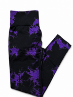 Leggin Push Up, Tie Dye, Negro con Morado