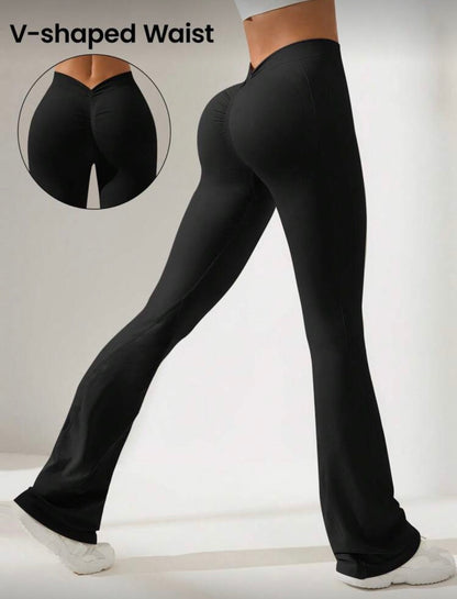 Leggins corte V, Acampanado, Push Up, Sin costuras