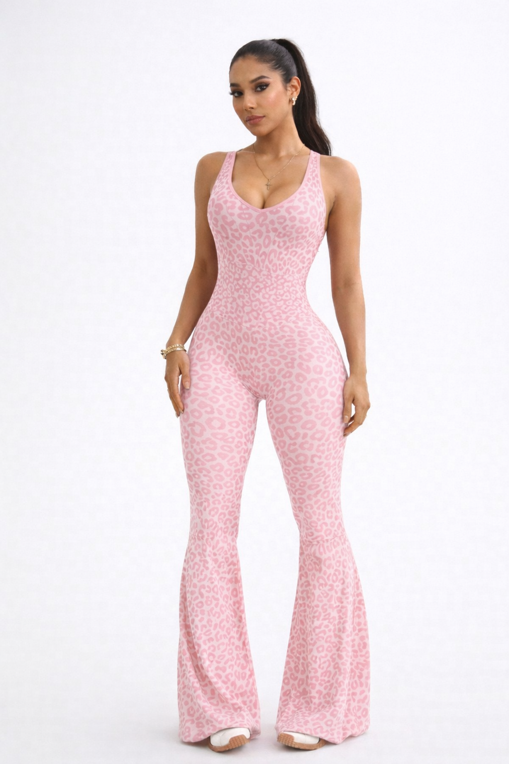 ‘Enterizo Push Up, Sin costuras, Animal print, Acampanado