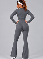 Conjunto Sculpt Halter, Acampanado Push Up, Leggins y Playera manga larga Premium
