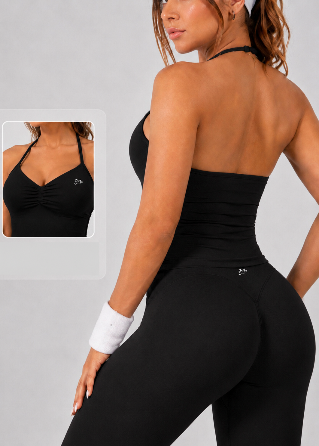 Conjunto Sculpt Halter, Push Up, Leggins y Tank top Premium