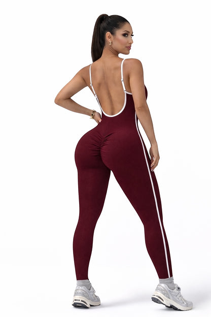‘Enterizo Push Up, con tirantes, Sin costuras, Líneas blancas