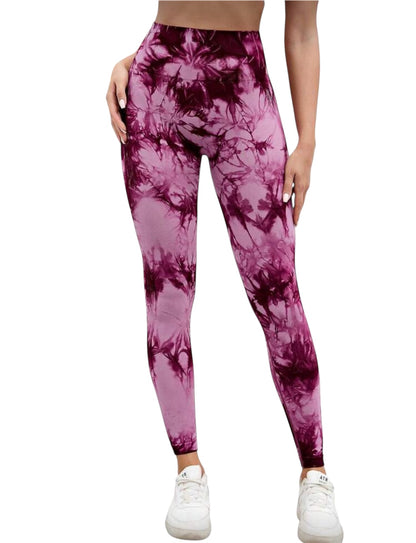 Leggins Rosa Violeta, Push Up, Sin costuras, Tie Dye
