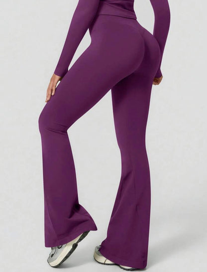 Leggings Push Up Premium Acampanado – Moldeadores, Tono Liso, Sin costuras