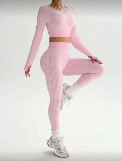‘Conjunto Push Up, Sin costuras, manga larga