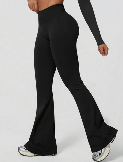 Leggings Push Up Premium Acampanado – Moldeadores, Tono Liso, Sin costuras