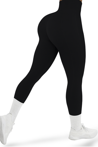 Leggins Scrunch, Push Up, Tono liso deslavado, Sin costuras