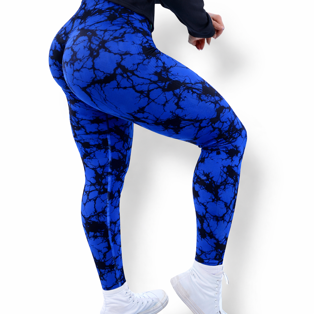 Leggins Azul Rey, Push Up, Sin costuras, Tie Die