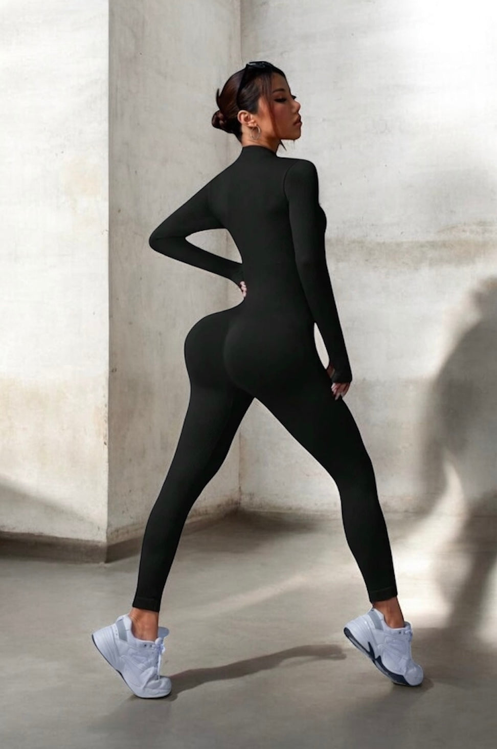 Enterizo Push Up, Sin costuras, Manga larga, Premium