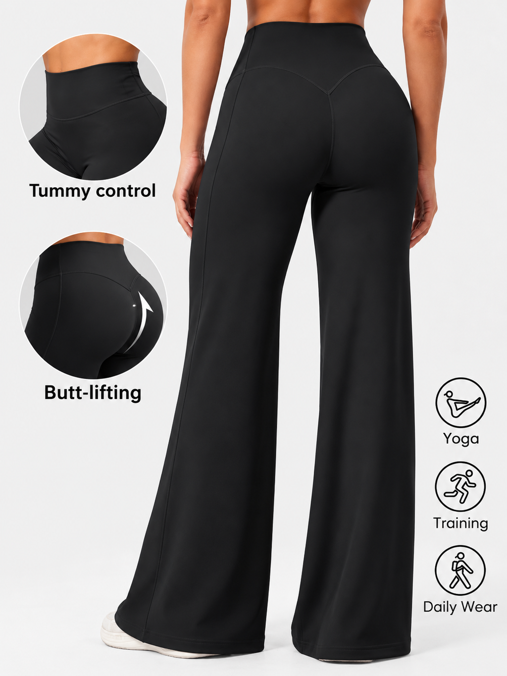 Leggings Sculpt Flar, Tono Liso, Sin costuras