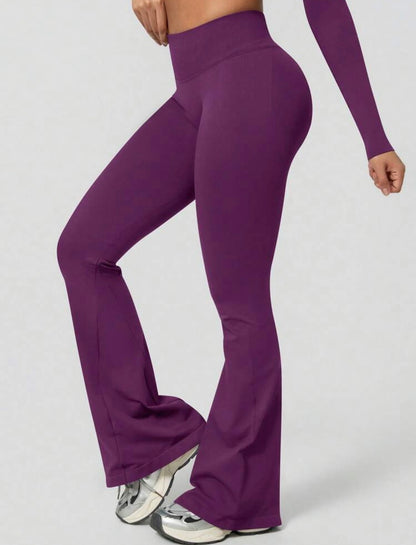 Leggings Push Up Premium Acampanado – Moldeadores, Tono Liso, Sin costuras
