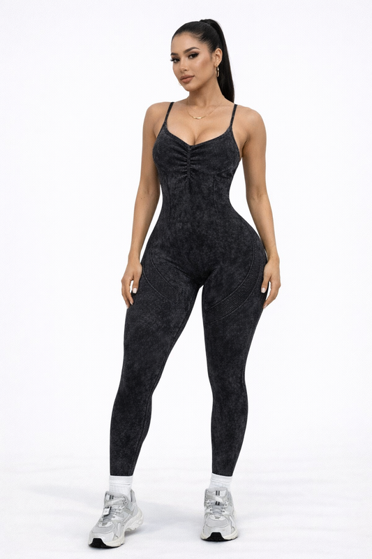 ‘Enterizo Push Up, Sin costuras, Mezclilla deslavado