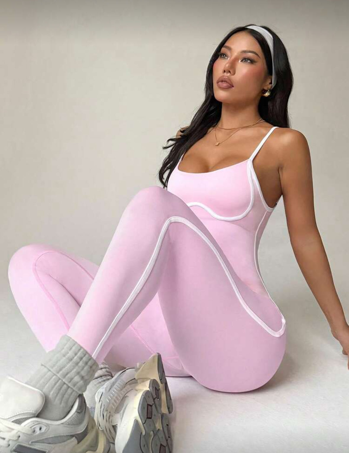 ‘Enterizo Push Up, con tirantes, Sin costuras, Líneas blancas