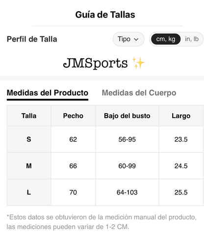 Top deportivo, Cruzado, JMsports