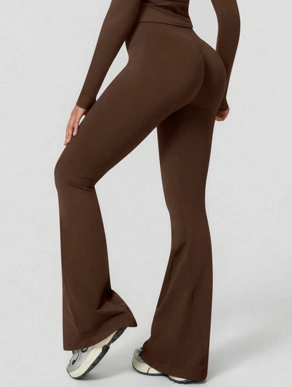 Leggings Push Up Premium Acampanado – Moldeadores, Tono Liso, Sin costuras
