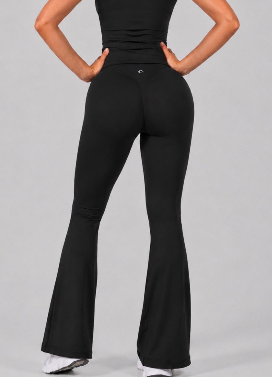 Leggings Push Up Premium Acampanado – Moldeadores, Tono Liso, Sin costuras