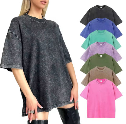 Playera Oversize Acid Wash 230 grs, 100% algodón