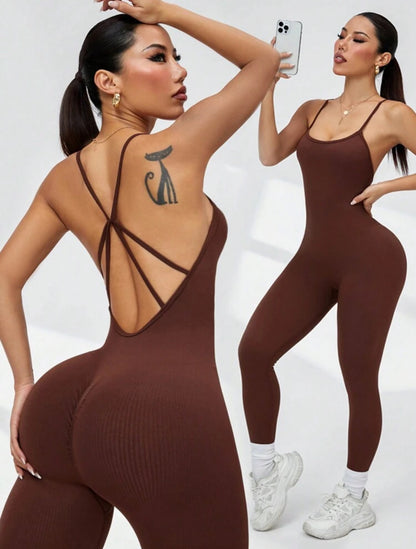 ‘ Enterizo Push Up, Sin costuras, Líneas entrelazadas