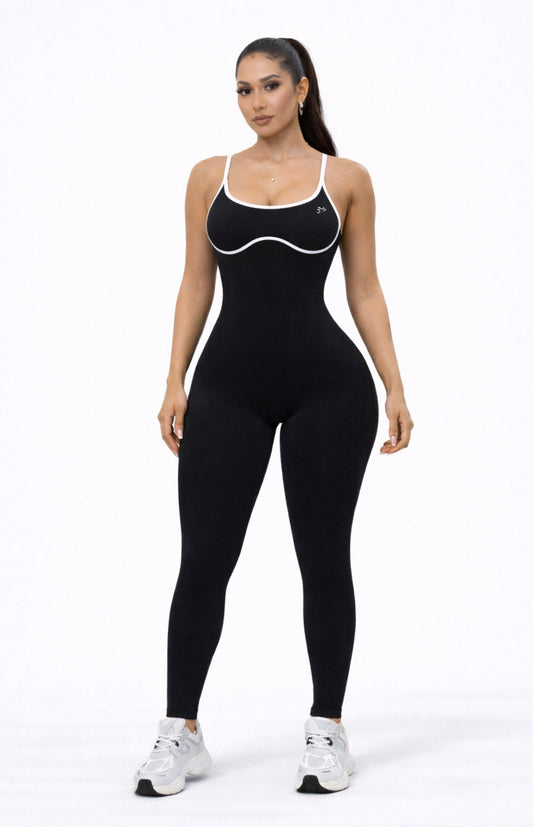 ‘Enterizo Push Up, con tirantes, Sin costuras, Líneas blancas