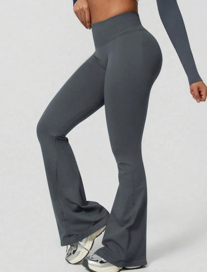 Leggings Push Up Premium Acampanado – Moldeadores, Tono Liso, Sin costuras