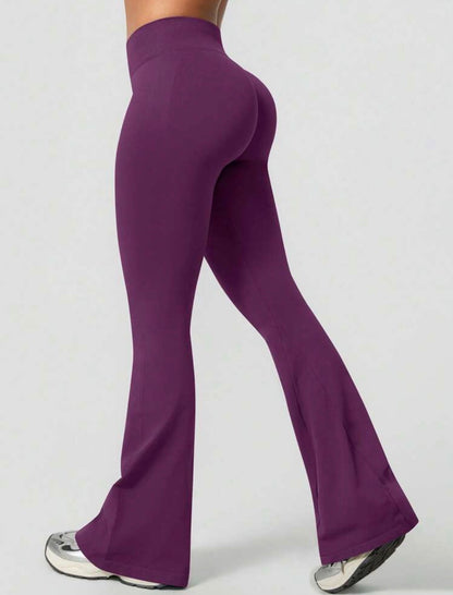 Leggings Push Up Premium Acampanado – Moldeadores, Tono Liso, Sin costuras