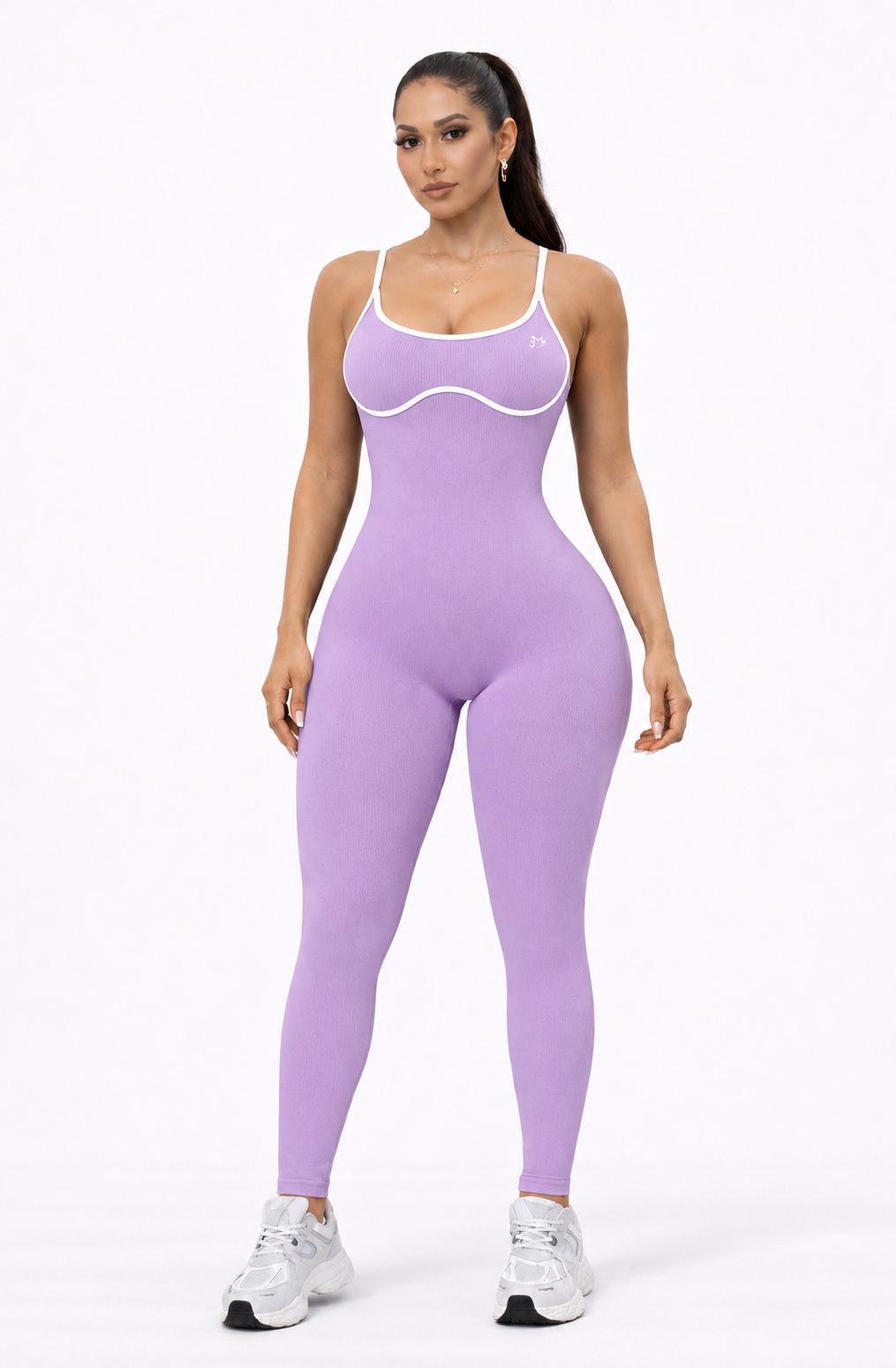 ‘Enterizo Push Up, con tirantes, Sin costuras, Líneas blancas