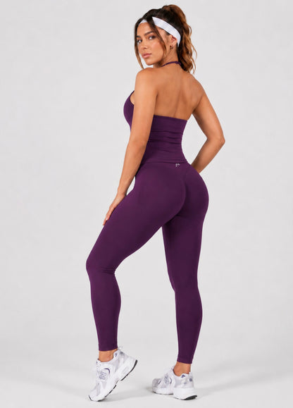 Conjunto Sculpt Halter, Push Up, Leggins y Tank top Premium