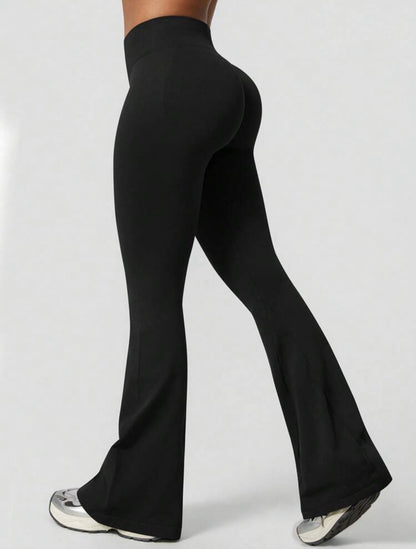 Leggings Push Up Premium Acampanado – Moldeadores, Tono Liso, Sin costuras