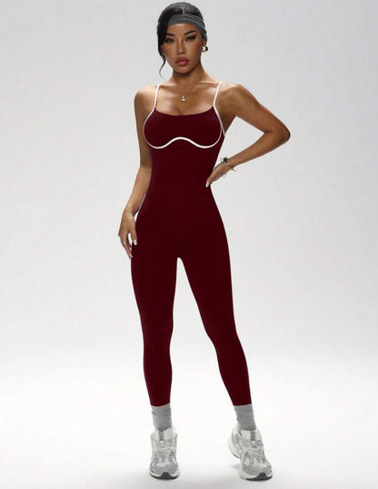 ‘Enterizo Push Up, con tirantes, Sin costuras, Líneas blancas