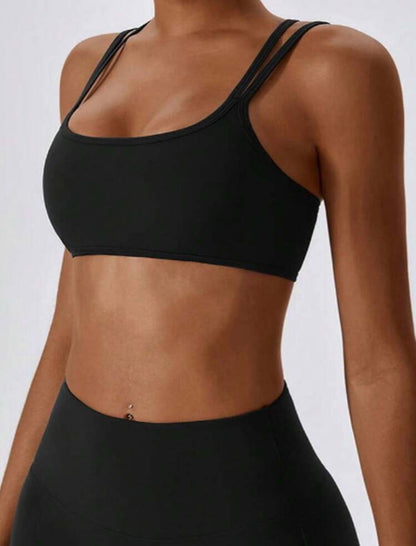 Top deportivo, sin costuras, Tono liso