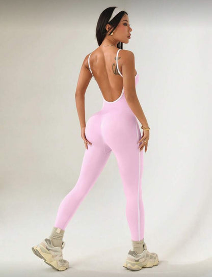 ‘Enterizo Push Up, con tirantes, Sin costuras, Líneas blancas