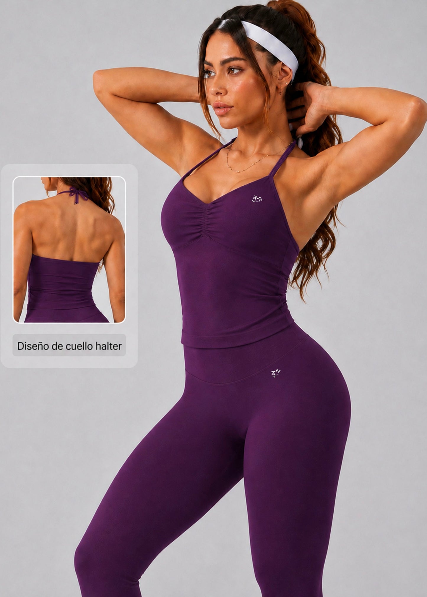 Conjunto Sculpt Halter, Push Up, Leggins y Tank top Premium
