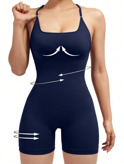 Enterizo Short Push Up, Sin costuras, Premium