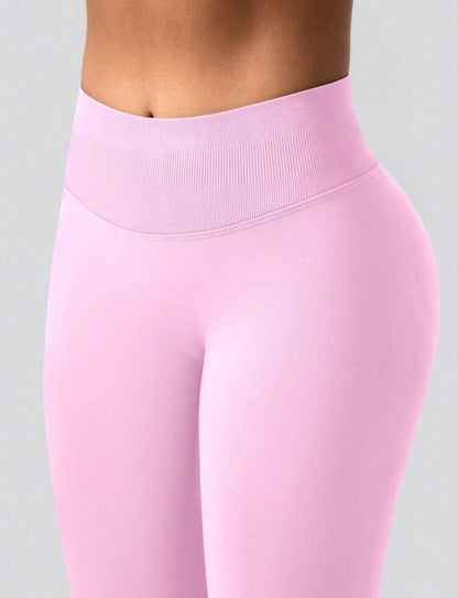 Leggings Push Up Premium Acampanado – Moldeadores, Tono Liso, Sin costuras