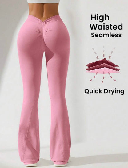 Leggins corte V, Acampanado, Push Up, Sin costuras