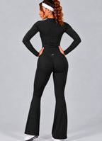 Conjunto Sculpt Halter, Acampanado Push Up, Leggins y Playera manga larga Premium
