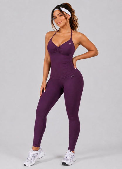 Conjunto Sculpt Halter, Push Up, Leggins y Tank top Premium