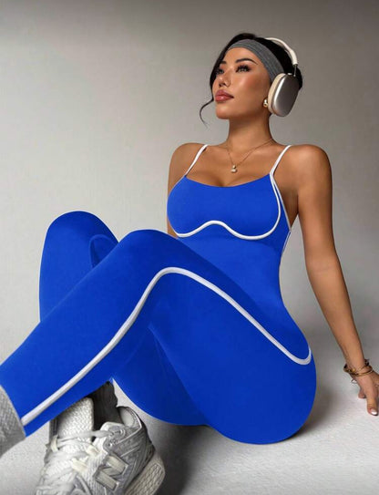 ‘Enterizo Push Up, con tirantes, Sin costuras, Líneas blancas