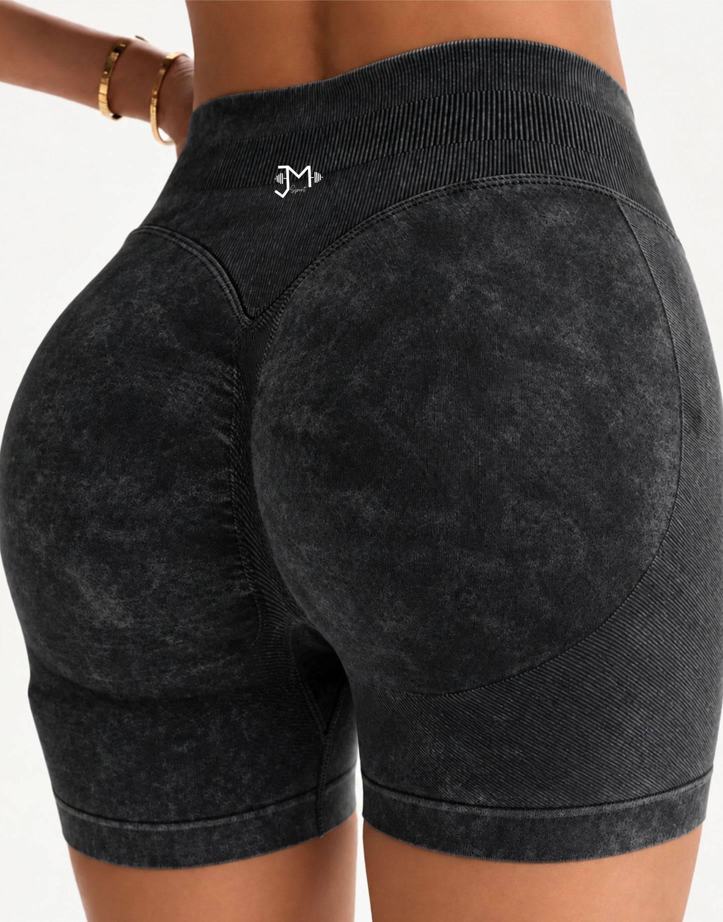 Short Push Up, Acid Wash, Sin costuras, Premium