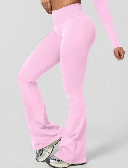 Leggings Push Up Premium Acampanado – Moldeadores, Tono Liso, Sin costuras