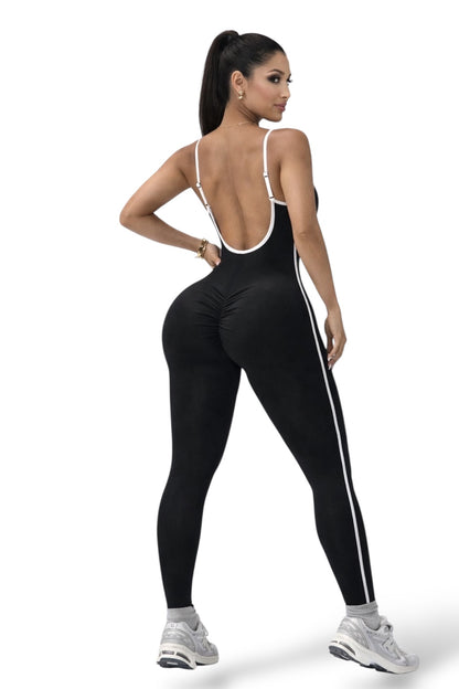 ‘Enterizo Push Up, con tirantes, Sin costuras, Líneas blancas