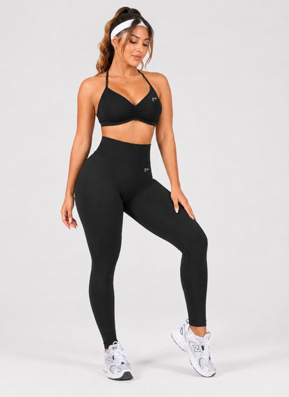 Conjunto Push Up, PREMIUM, Top y Leggins Sin costuras, tono Liso