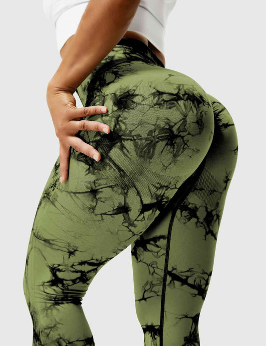 Leggins Verde Militar, Push Up, Sin costuras, Tie Dye, Premium