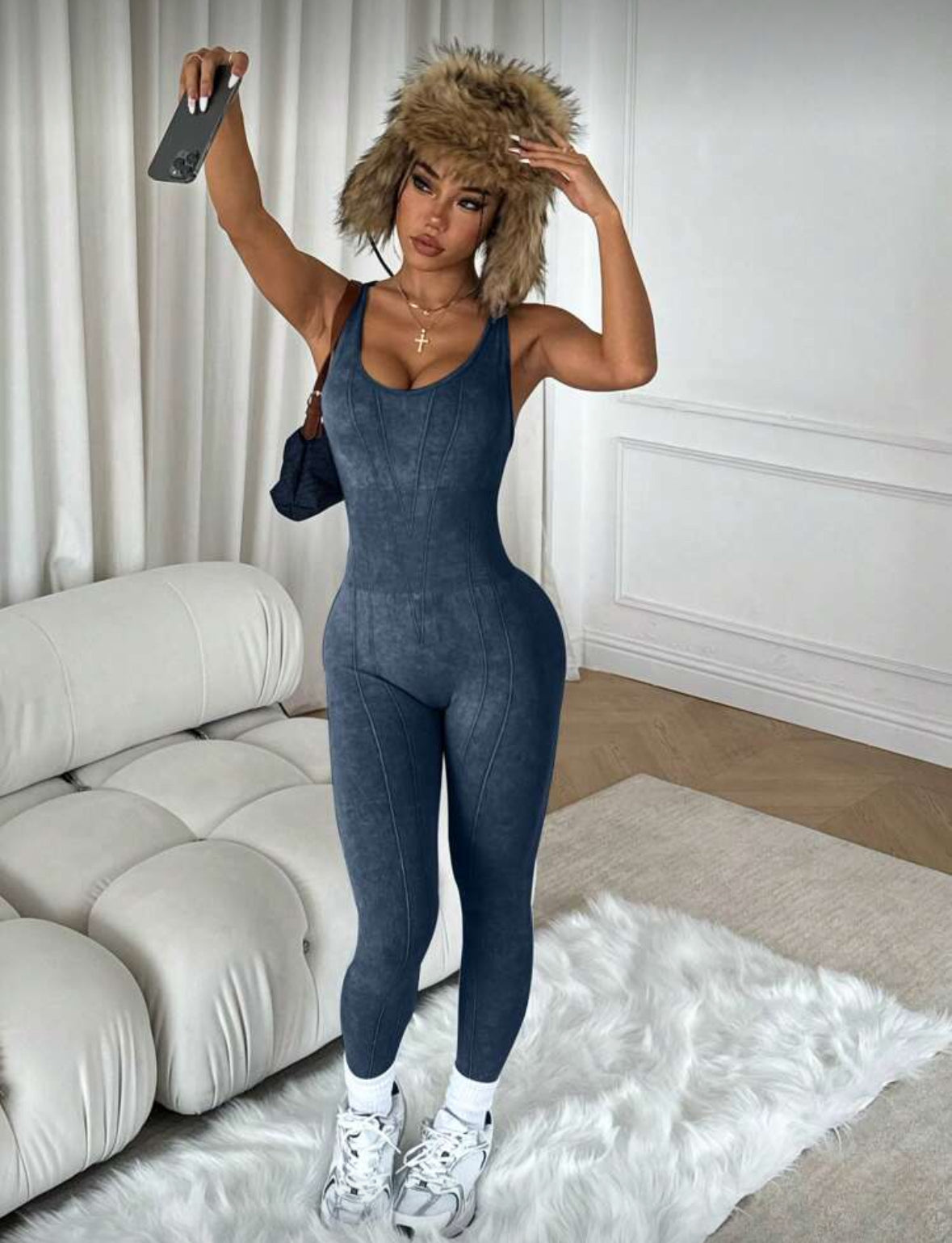 Enterizo Push Up, Sin costuras, acabado deslavado