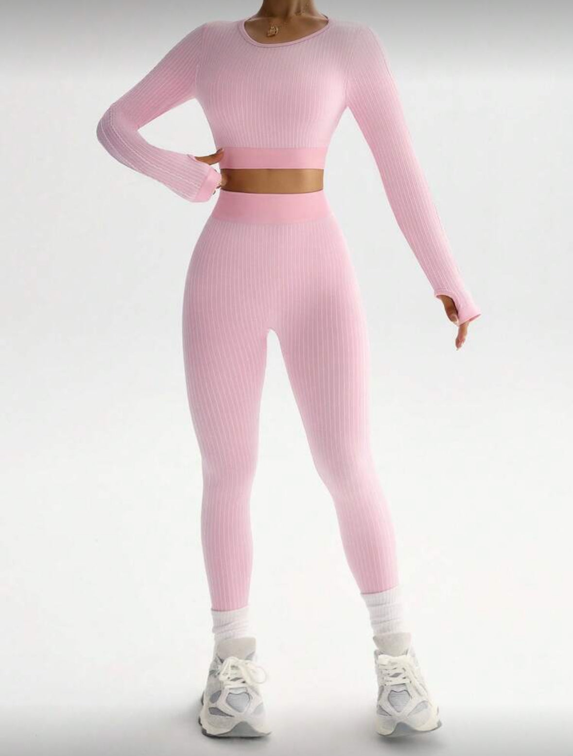 ‘Conjunto Push Up, Sin costuras, manga larga