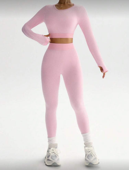 ‘Conjunto Push Up, Sin costuras, manga larga