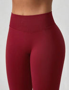 Leggings Push Up Premium Acampanado – Moldeadores, Tono Liso, Sin costuras