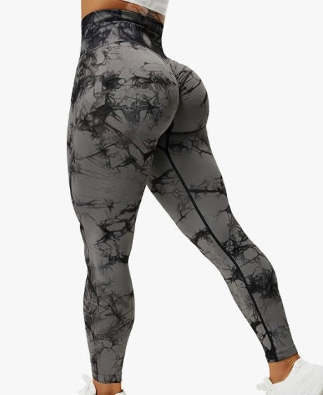 Leggin Push Up, Tie Dye, Gris oscuro, Premium.